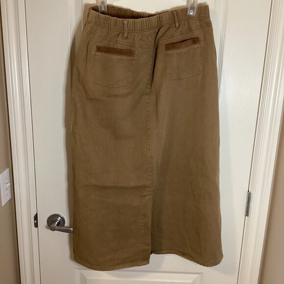 TZ Women's Brown Maxi Denim Pull-on Skirt Size L - Picture 5 of 10